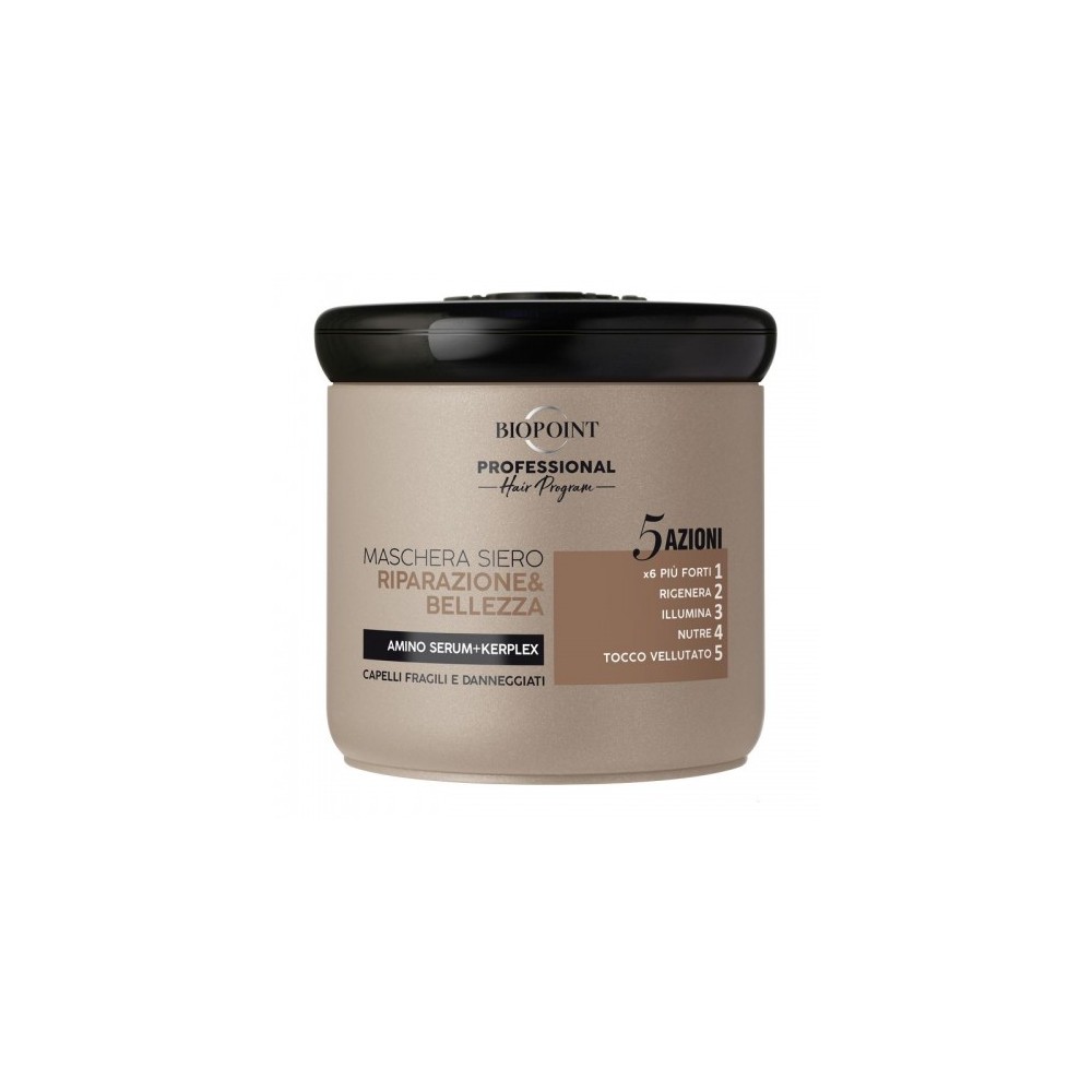 Biopoint Maschera Siero Riparazione & Bellezza - Trattamento Intensivo Per Capelli Fragili E Danneggiati 400 Ml 