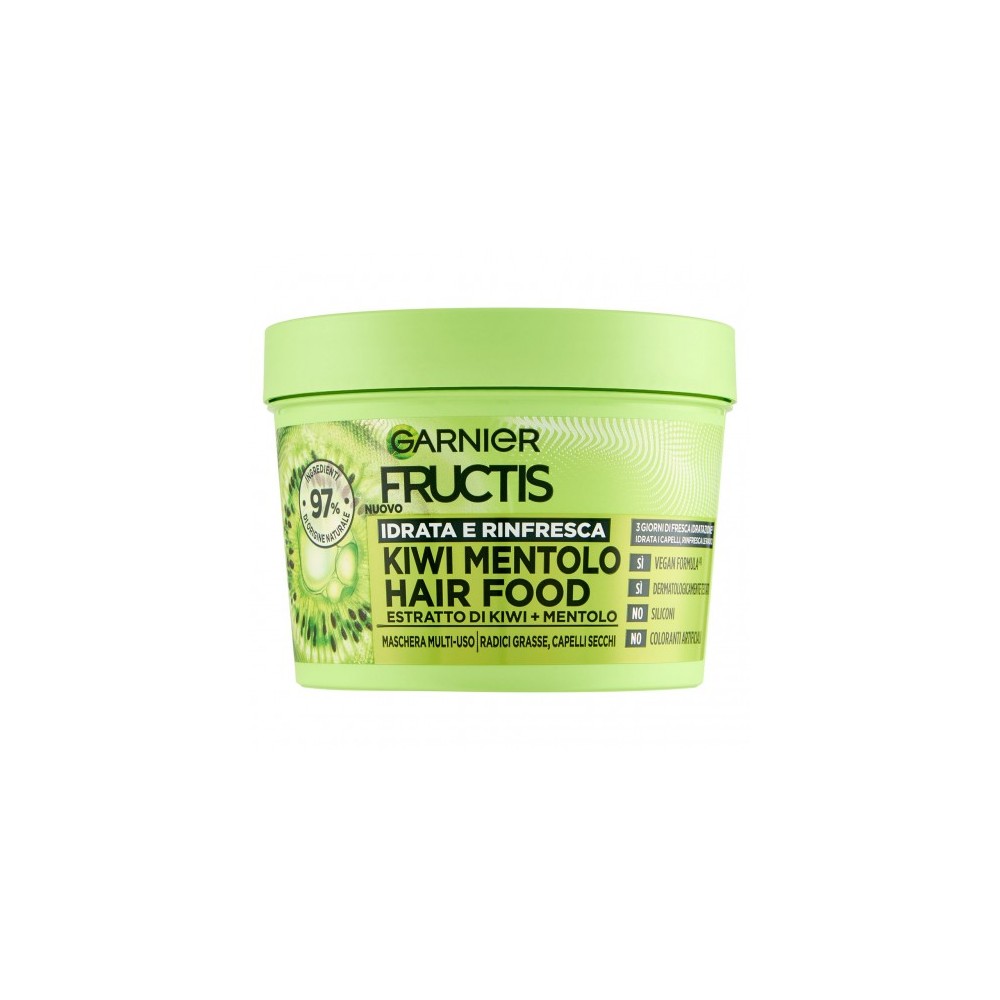 Garnier Fructis Kiwi Mentolo Hair Food - Maschera che Idrata e Rinfresca 390 ml 