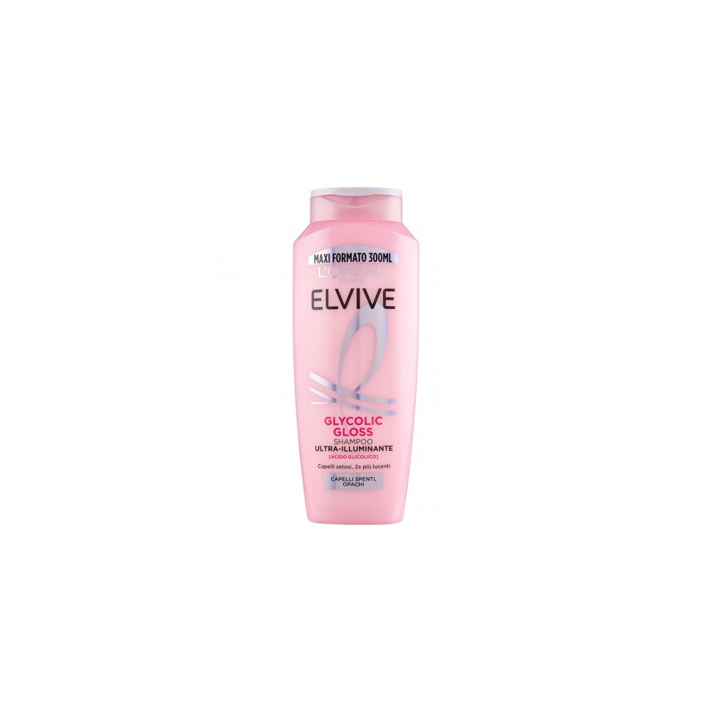 L'Oreal Paris Elvive Glycolic Gloss - Shampoo Ultra-Illuminante per capelli spenti e opachi 300 ml 