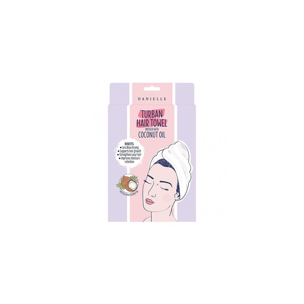 Danielle Creations Turban Hair Towel Infused With Coconut Oil - Turbante infuso con olio di cocco 