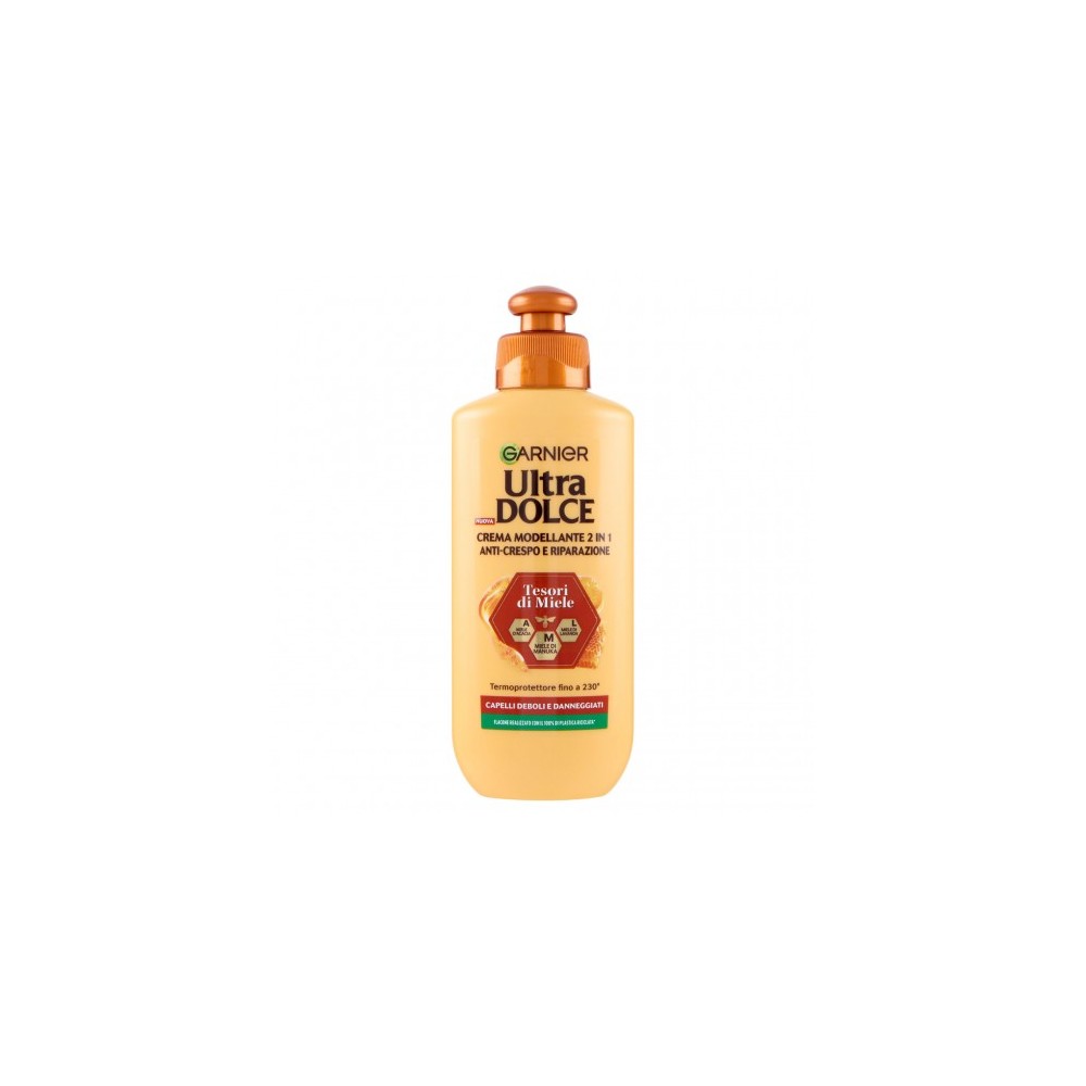 Garnier Ultra dolce Tesori di Miele - Crema modellante 2 in 1 anti-crespo e riparazione 200 ml 