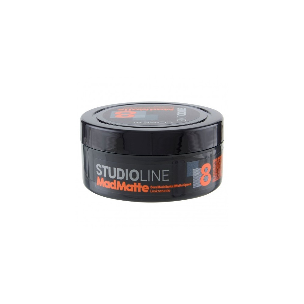 L'Oreal Paris StudioLine 8 Mad Matte - Cera Modellante per Capelli con Fissaggio Forte 75 ml 