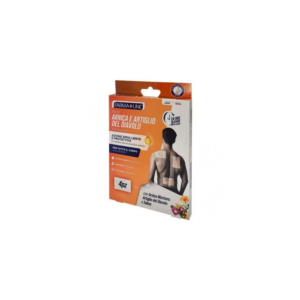 Farmaline Patch Arnica e artiglio del diavolo - 4 cerotti ad azione emolliente e protettiva 