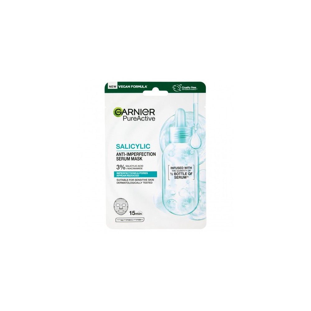 Garnier Pureactive Salicylic Anti-imperfection Serum Mask - Maschera Siero Viso purificante e anti-imperfezioni 