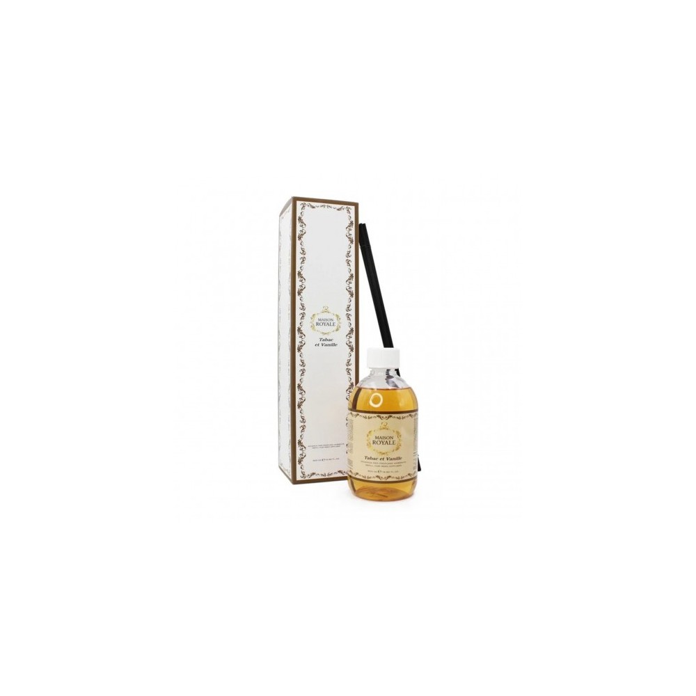 Maison Royale Tabac et Vanille - Ricarica Profumatore Ambiente 500 ml + Bastoncini 
