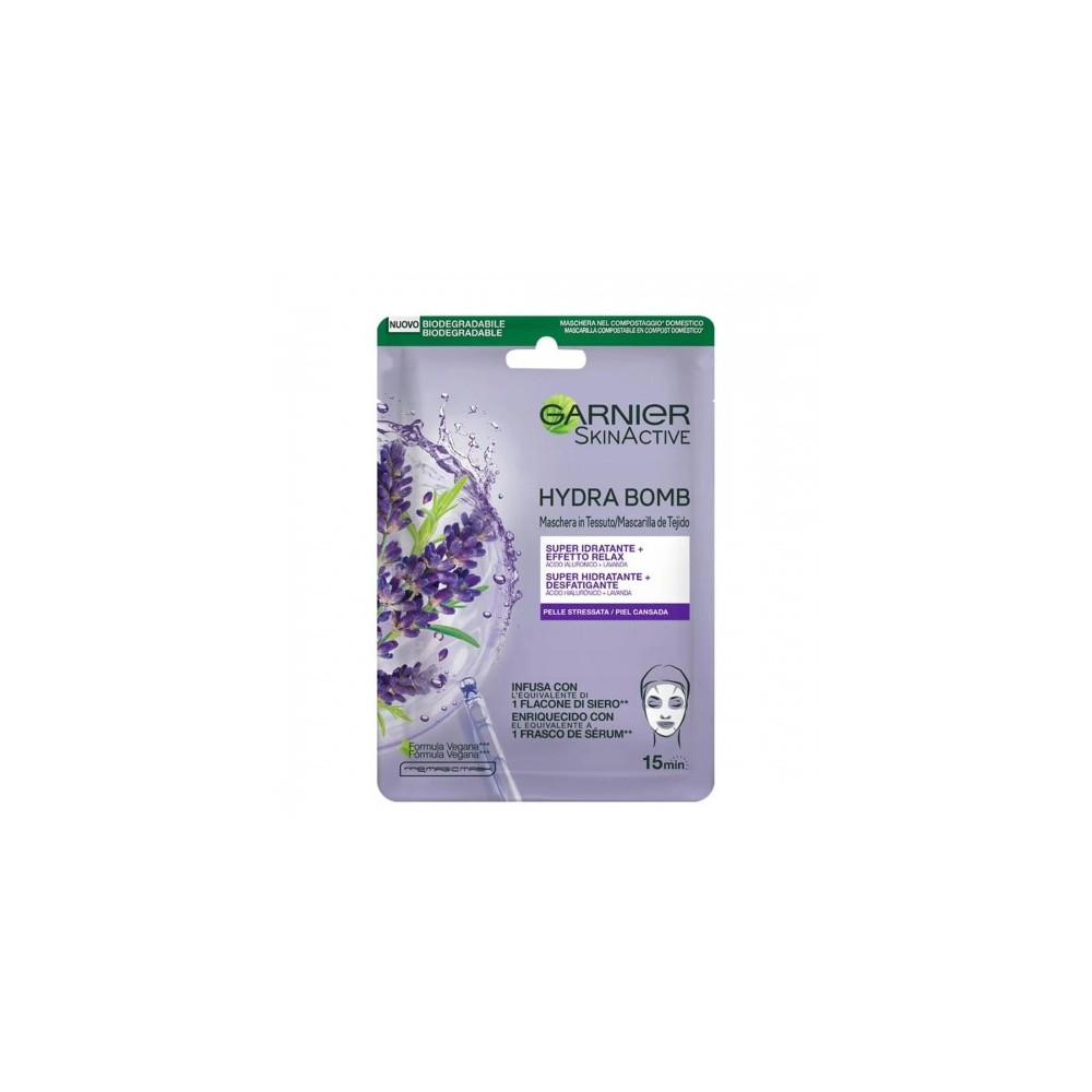 Garnier Skin Active Hydra Bomb - Maschera in Tessuto Super Idratante Effetto Relax 28 gr 