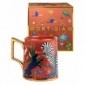 Ortigia Tazza Jungle Corallo - Tazza in ceramica pregiata decorata a mano