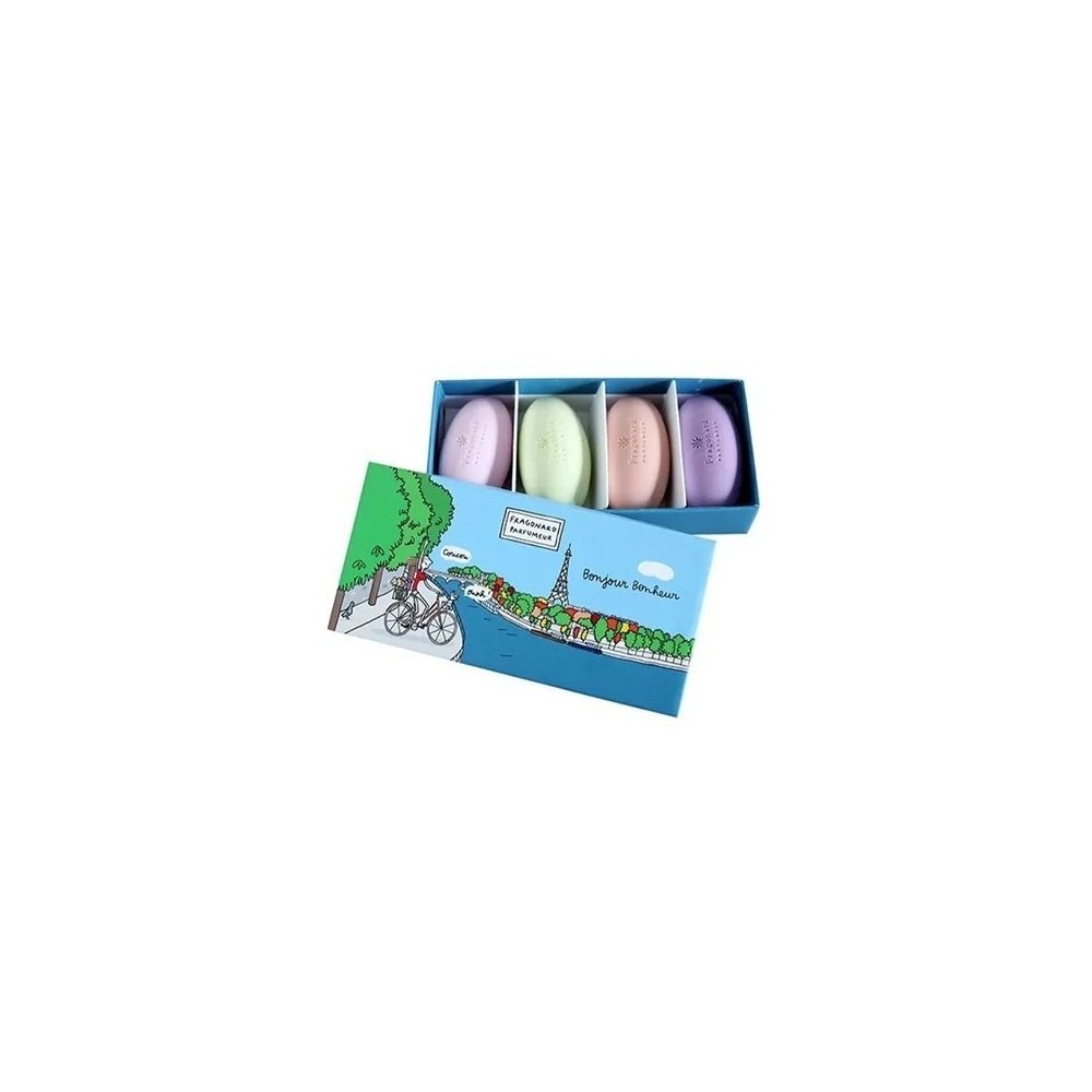 Fragonard Cofanetto Savons Bonjour Bonheur - 4 Saponette Artigianali Profumate 