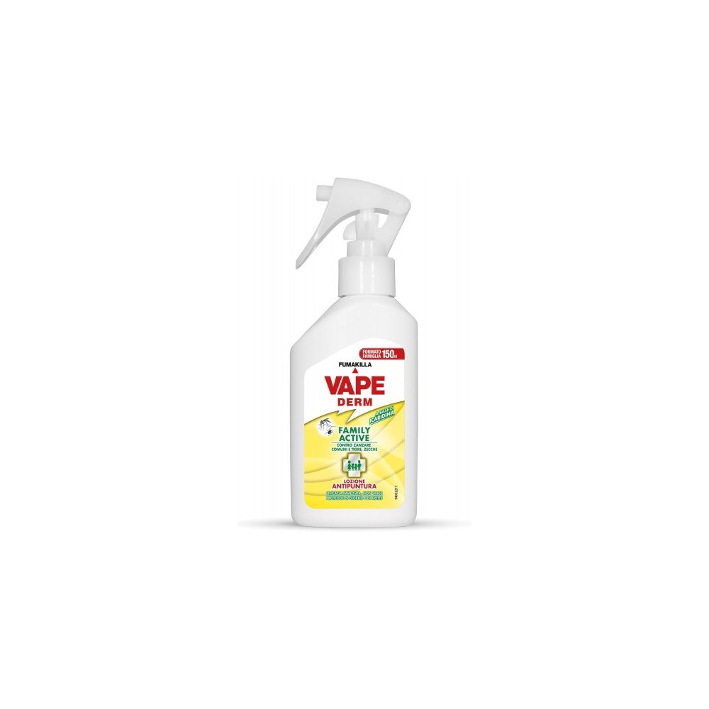 Vape Derm Family Active - Lozione Antipuntura per Zanzare e Zecche 150 ml 