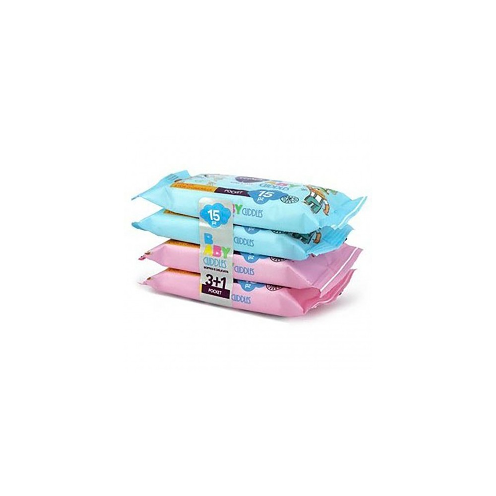 Clendy Baby Cuddles Salviette Imbevute 4 Confezioni Da 15 Salviettine 