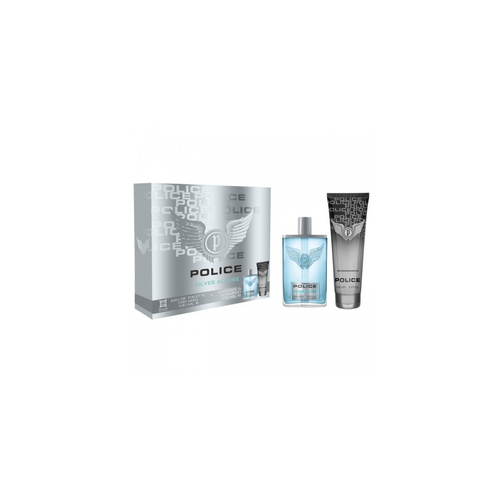 Police Silver Allure - Eau De Toilette Uomo 100 Ml + Shower & Shampoo 100 Ml 