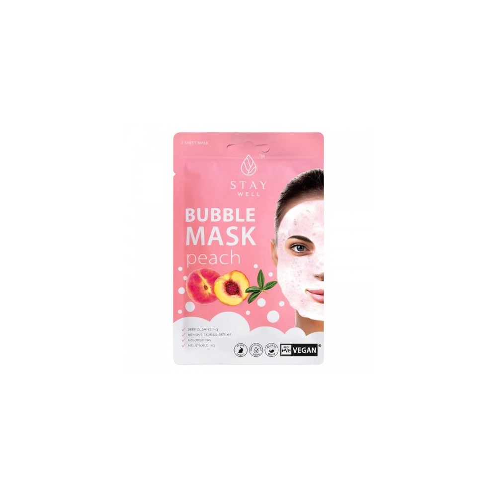 Stay Well Bubble Mask Peach - Maschera Purificante E Idratante 19 Gr 