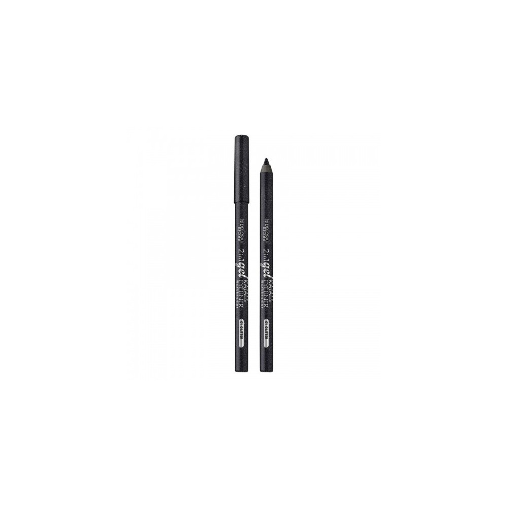 Deborah 2In1 Gel Kajal & Eyeliner - Matita Occhi N. 01 Glitter Black 