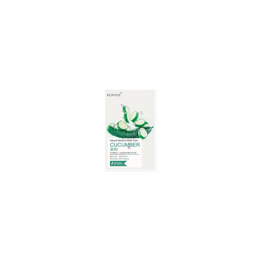 Eunyul Natural Moisture Mask Pack Cucumber - Maschera Viso In Tessuto Idratante E Lenitiva Al Cetriolo 22 Ml 