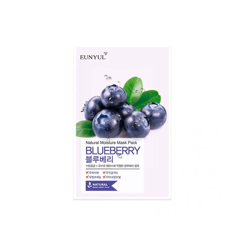 Eunyul Natural Moisture Mask Pack Blueberry- Trattamento Viso Idratante 22 Ml 