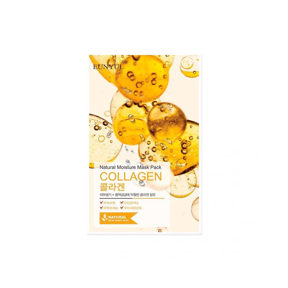 Eunyul Natural Moisture Mask Pack Collagen - Maschera Viso Rivitalizzante Volumizzante E Anti-Età 22 Ml 