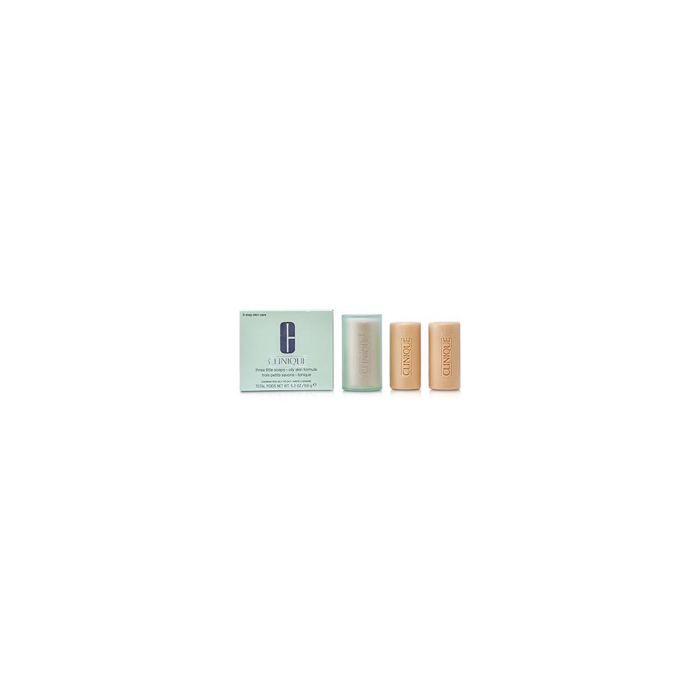 Clinique 3 Little Soaps with Travel Dish - Oily Skin 150GR 