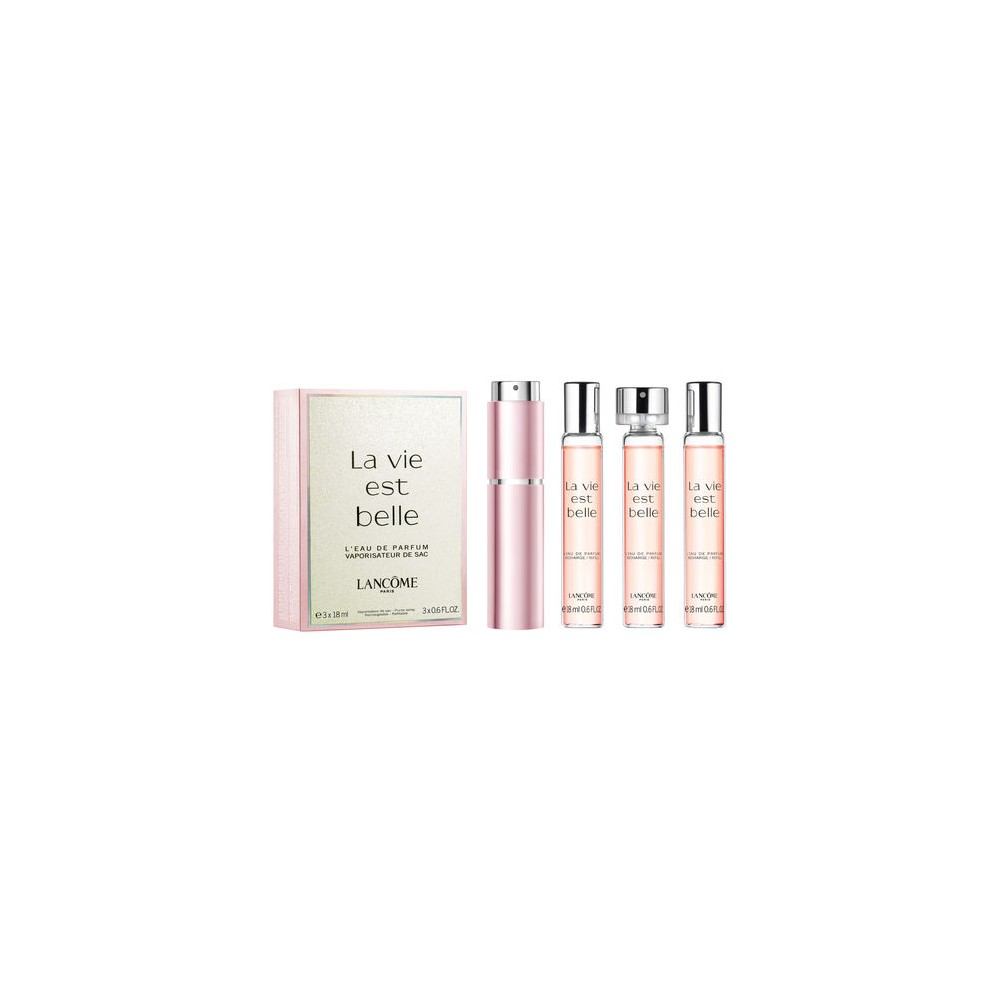 Lancome La Vie Est Belle Vaporisateur de Sac + 3 recharges Eau De Parfum 18ML 