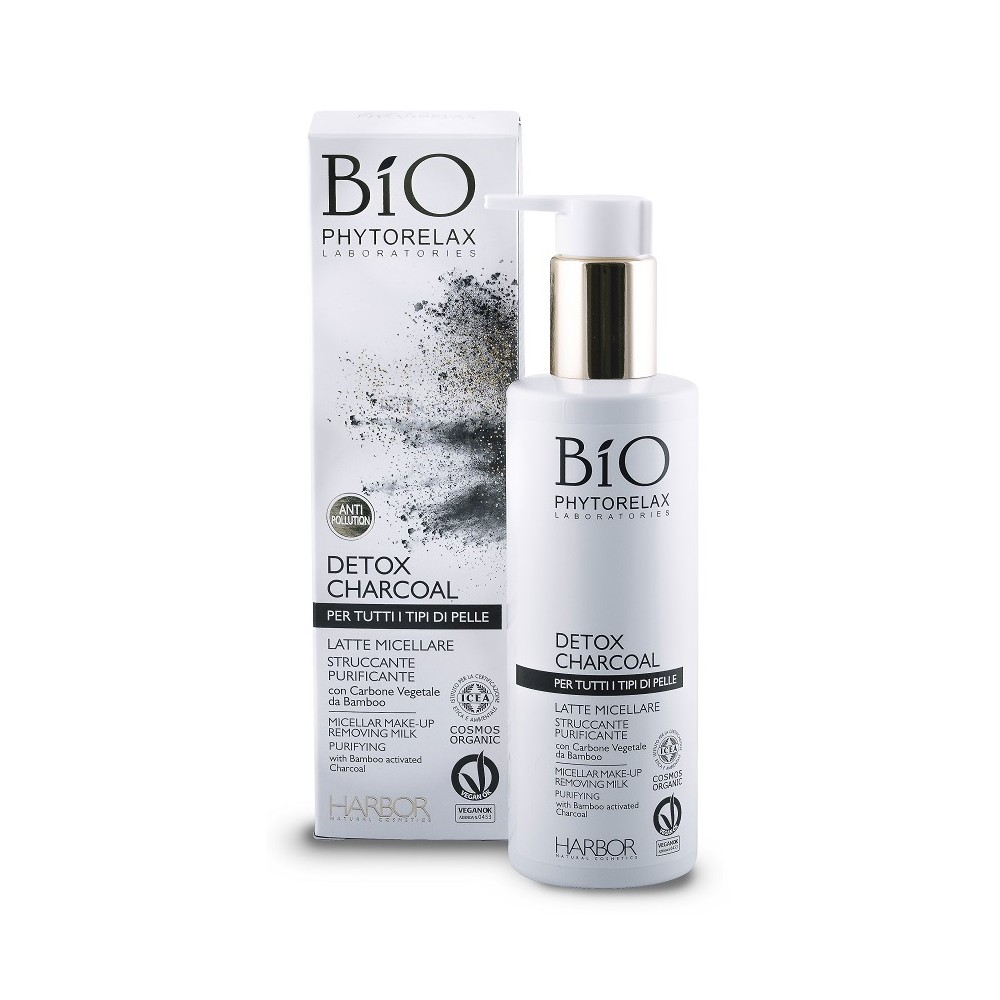 Phytorelax Detox Charcoal Latte Micellare Struccante Purificante 200ML 