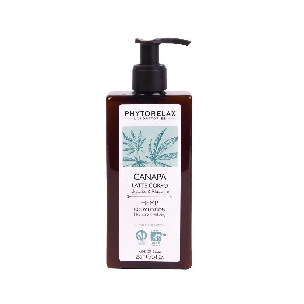 Phytorelax Olio di Canapa Sativa Biologico Latte Corpo Idratante e Rilassante 200ML 