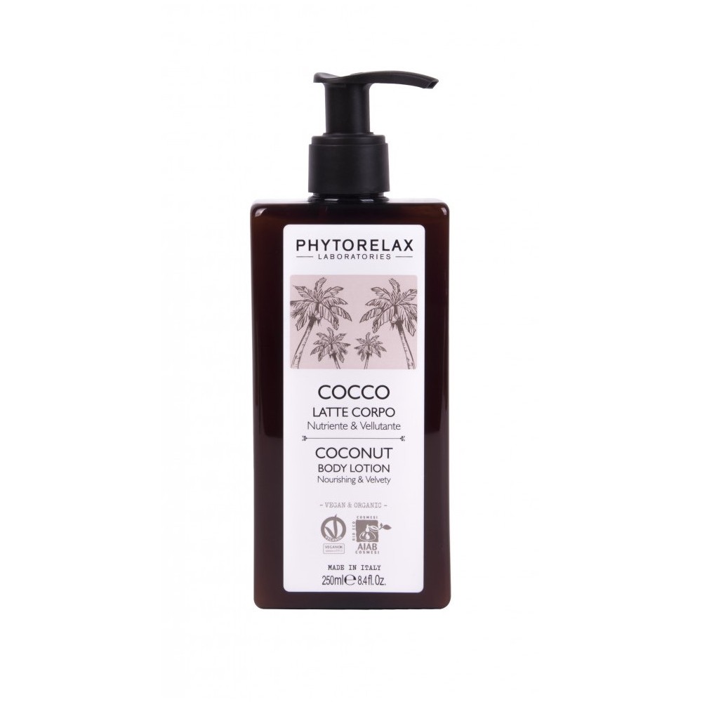 Phytorelax Olio di Cocco Vergine Biologico Latte Corpo Nutriente e Vellutante 250ML 