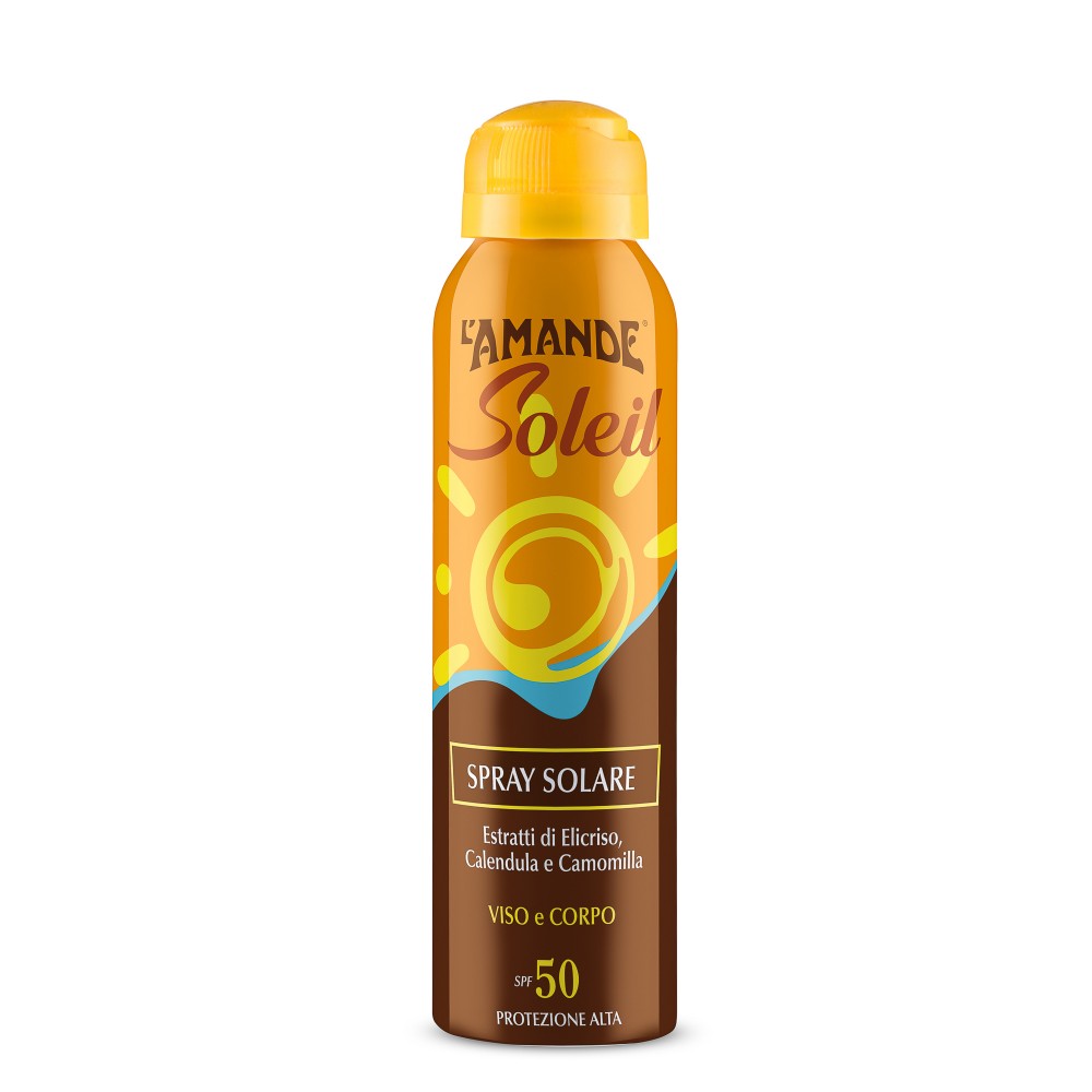 L'Amande Soleil Spray Solare Viso e Corpo SPF 50 Protezione Alta 150ML 