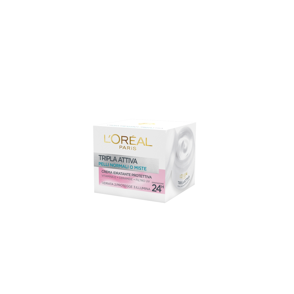 L'Oreal Paris Tripla Attiva Crema Idratante Protettiva - Pelli Normali o Miste 50ML 