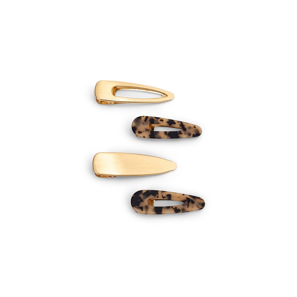 Zoe Ayla Light Leopard and Gold Hair Clips 4PZ 