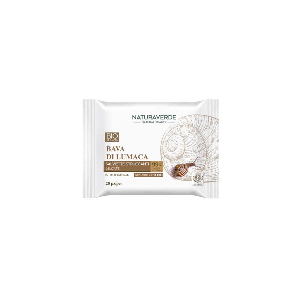 Naturaverde Bio Bava di Lumaca Salviette Struccanti Idratanti 20PZ 