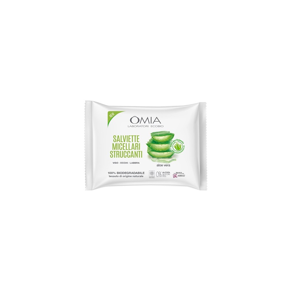 Omia Salviette Micellari Struccanti Aloe Vera 20PZ 