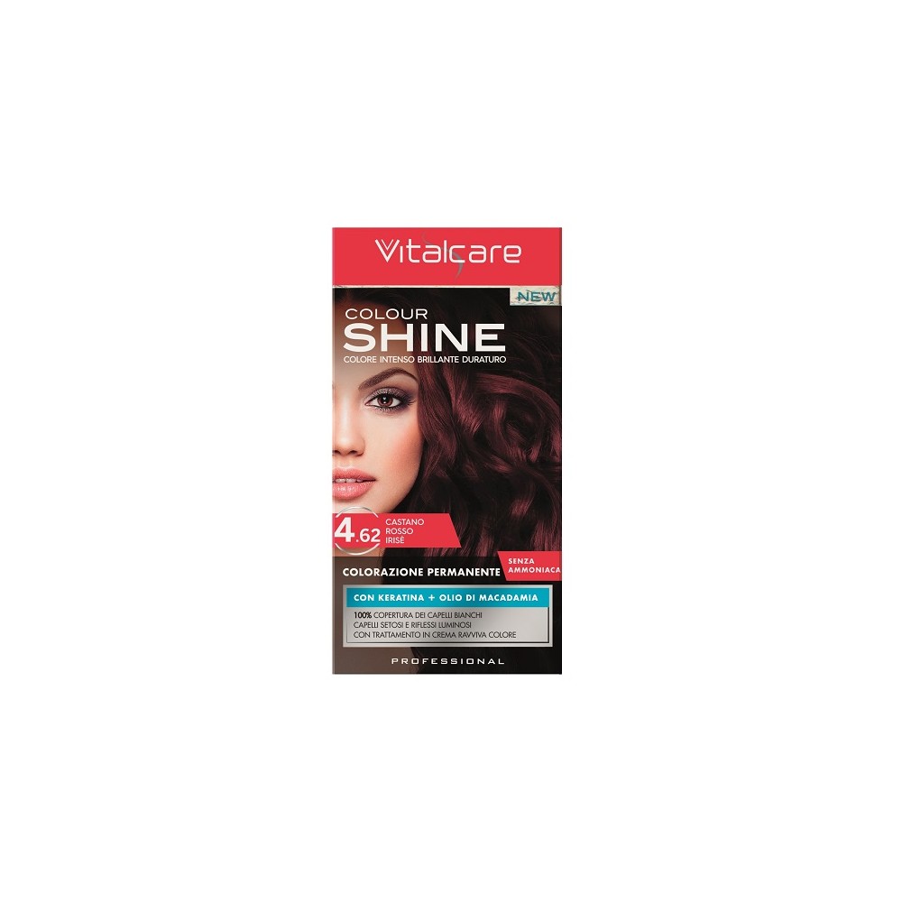 Vitalcare Colour Shine Colorazione Permanente Senza Ammoniaca 4.62 Castano Rosso Irisé 