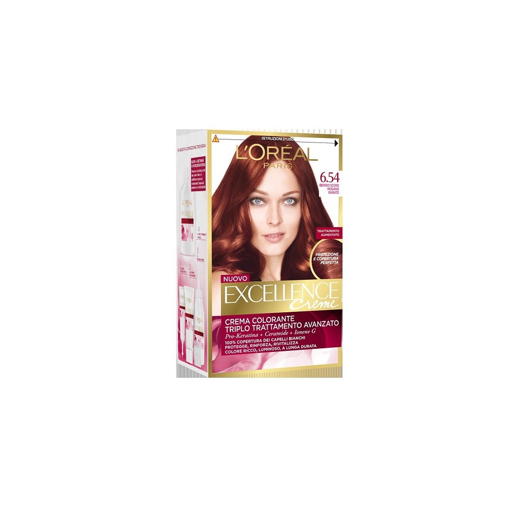 L'Oreal Paris Excellence Crema Colorante 6.54 Biondo Scuro Mogano Ramato 