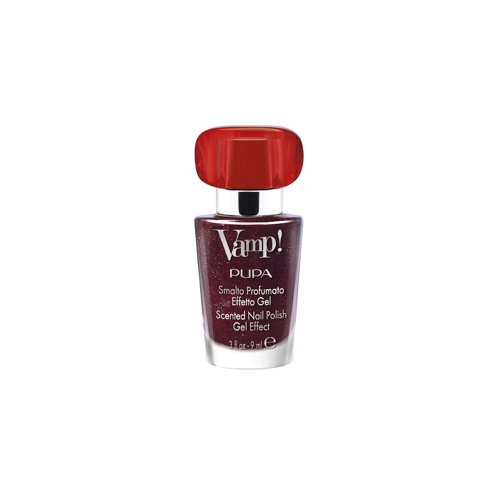 Pupa Vamp! Smalto Profumato Effetto Gel Sparkling Edition - 208 Bordeaux Party 