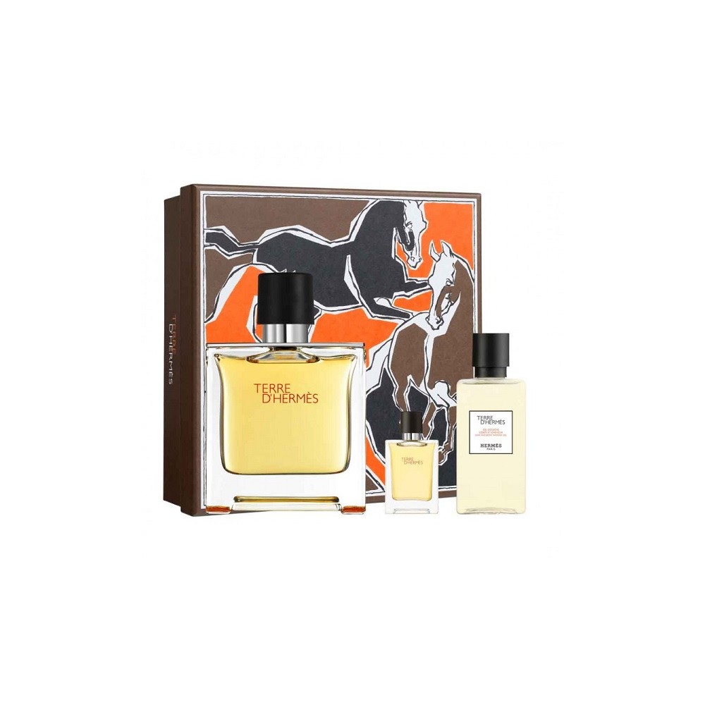 Hermes Terre D'Hermes Parfum 75 ml + 5 ml + Bagno Doccia Cofanetto 