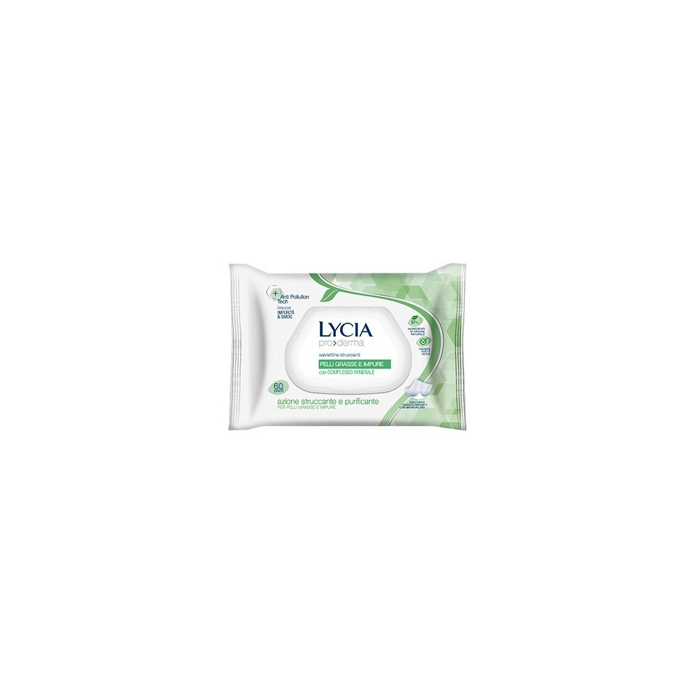 Lycia 60 Salviette Struccanti Per Pelli Grasse E Impure 
