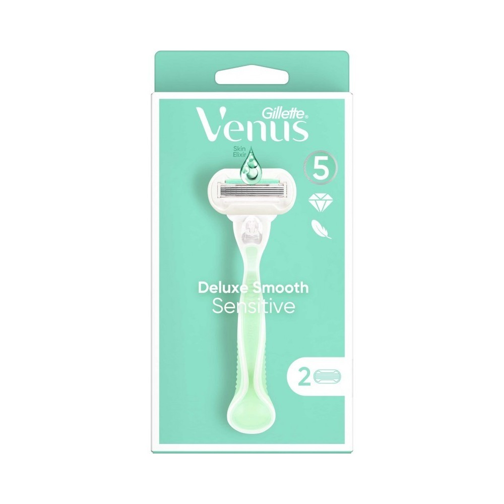 Gillette Venus Deluxe Smooth Sensitive Rasoio + 2 Lame 