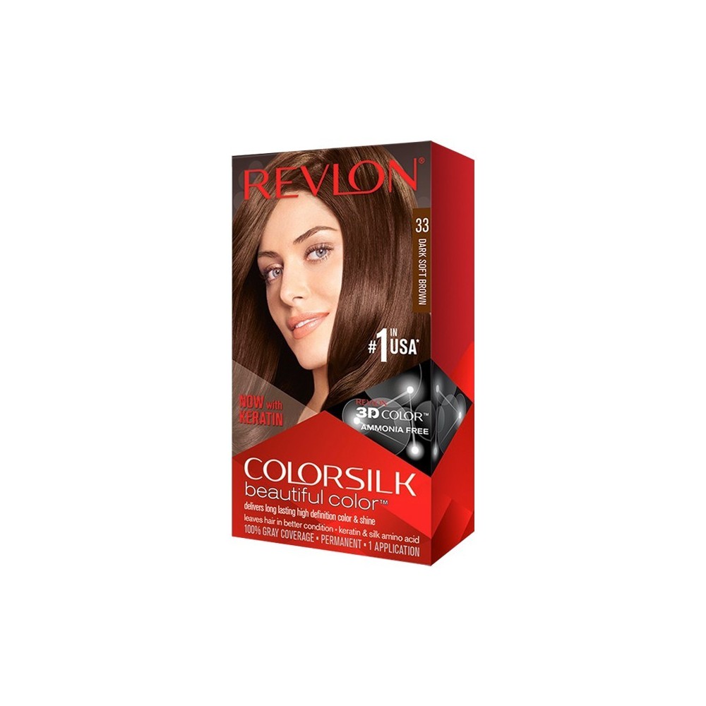 Revlon ColorSilk Beautiful Color Tinta per Capelli - 33 Castano Scuro Delicato 