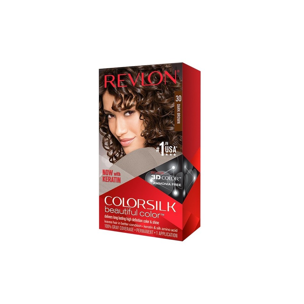 Revlon ColorSilk Beautiful Color Tinta per Capelli - 30 Castano Scuro 