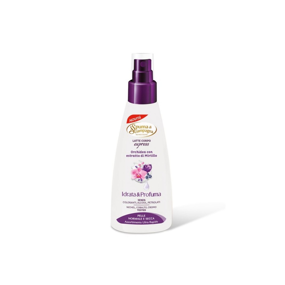 Spuma Di Sciampagna Orchidea ed Estratto di Mirtillo Latte Corpo Express 150 ml 