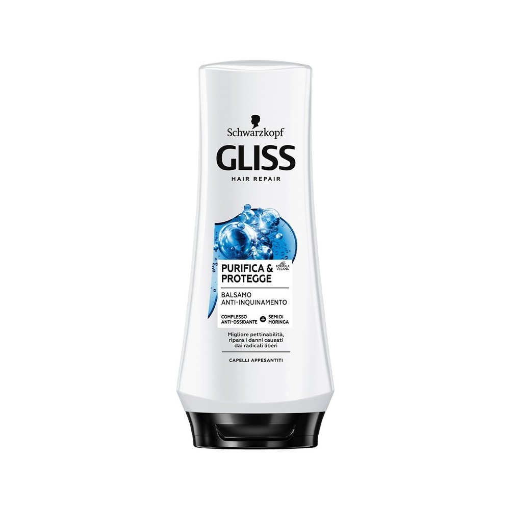 Schwarzkopf Gliss Hair Repair Purifica e Protegge Balsamo Anti-Inquinamento 200 ml 