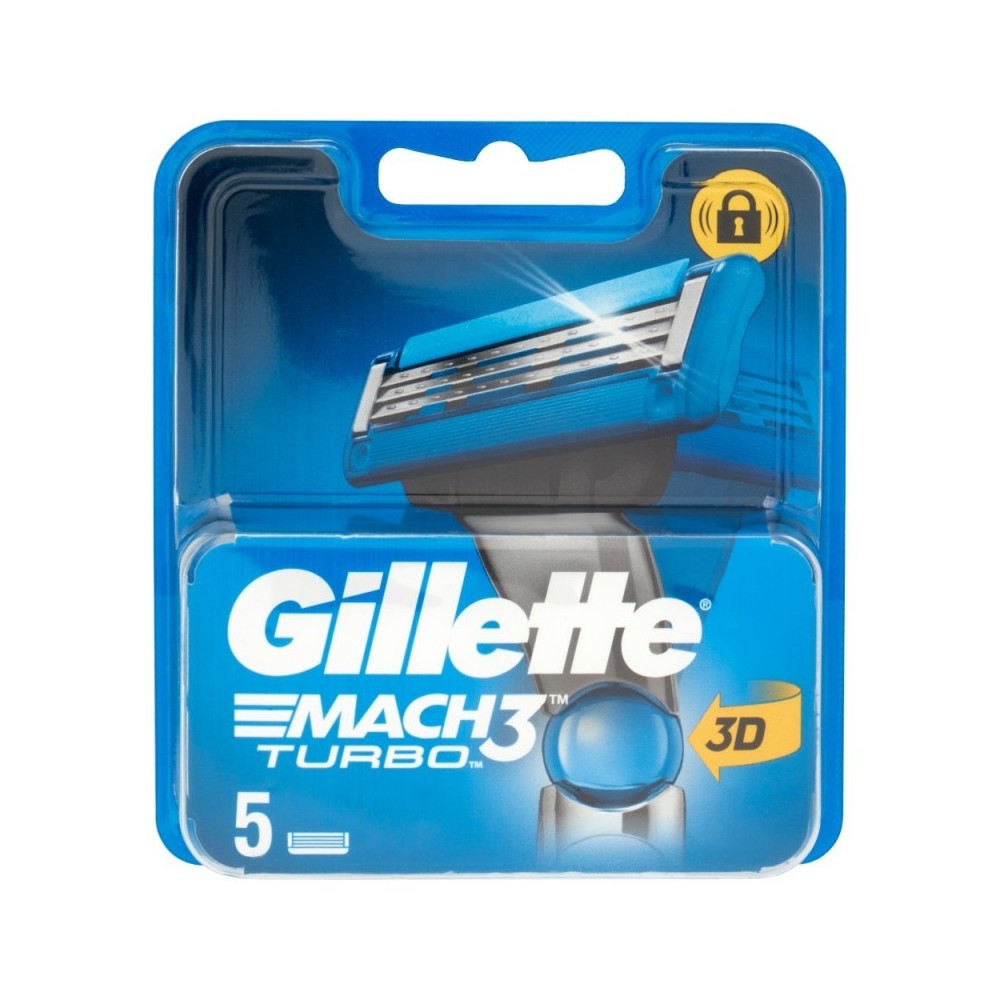 Gillette Mach3 Turbo - 5 Lame Di Ricambio 