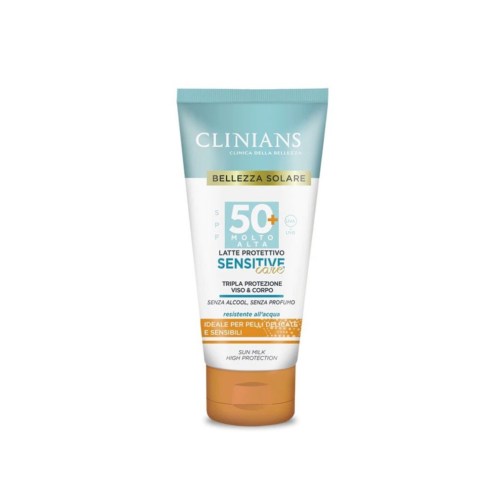 Clinians Latte Protettivo Sensitive Care Resistente All'Acqua SPF 50+ 150 ml 