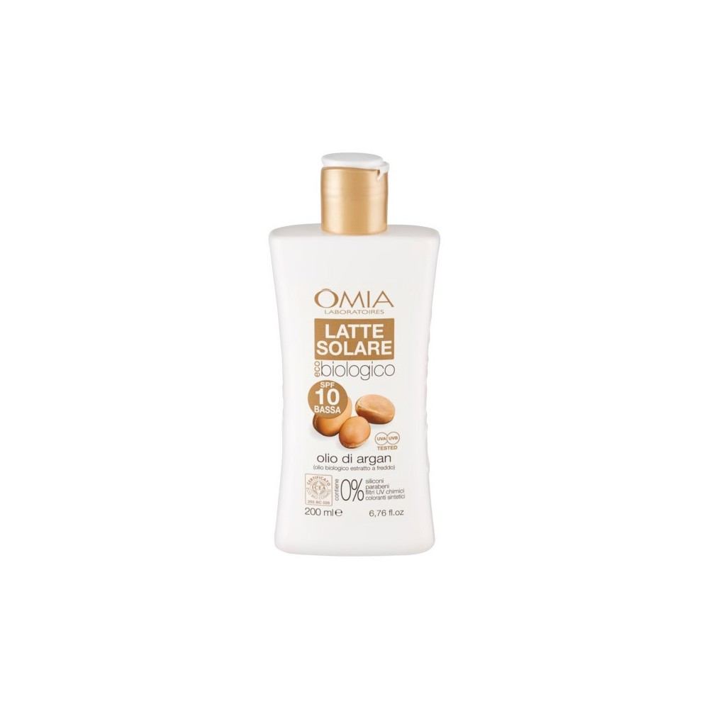 Omia Latte Solare Eco Biologico Con Olio D' Argan SPF 10 200 ml 