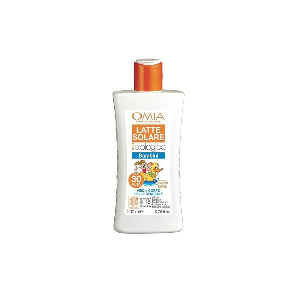 Omia Latte Solare Bambini Eco Biologico Viso Corpo SPF 30 200 ml 
