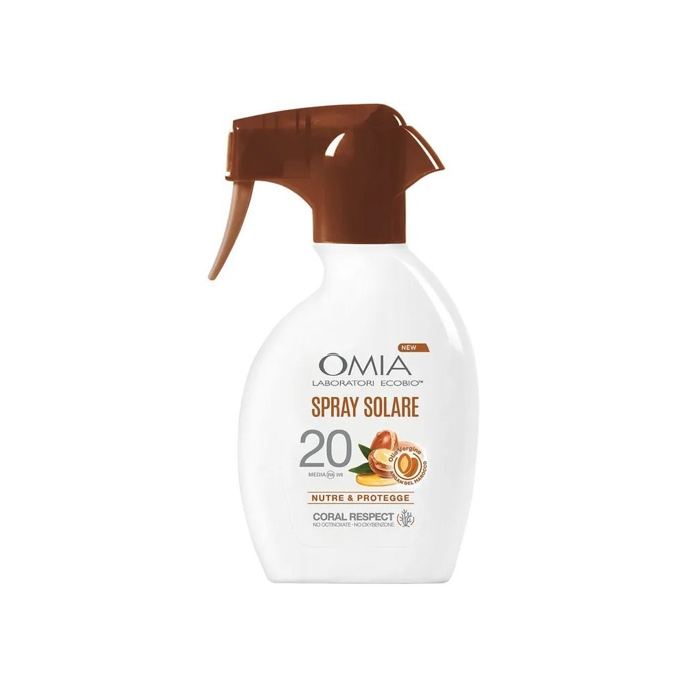 Omia Spray Solare Ecobio Nutre e Protegge SPF 20 Argan Del Marocco 200 ml 