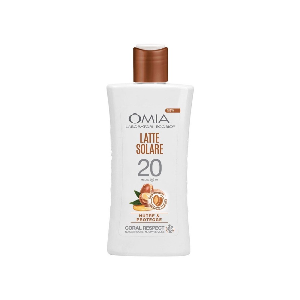 Omia Latte Solare Ecobio Nutre e Protegge SPF 20 Argan Del Marocco 200 ml 