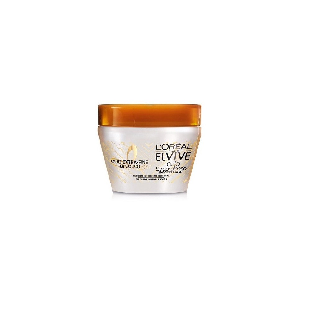L'Oreal Paris Elvive Olio Extra-fine di Cocco Maschera Nutriente 1001 Usi 300 ml 