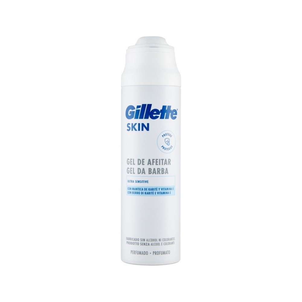 Gillette Skin - Gel da Barba Ultra Sensitive con Burro di Karité e Vitamina E 200 ml 