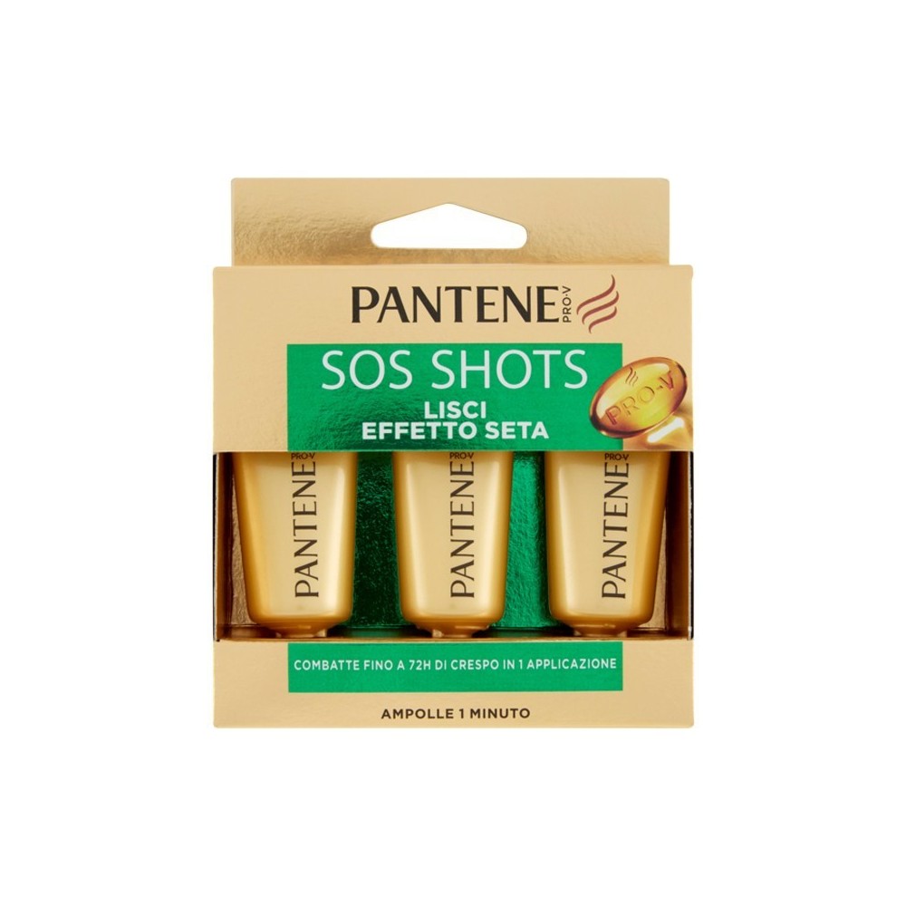 Pantene Sos Shots Lisci Effetto Seta - Trattamento Per Capelli Lisci 3 Ampolle Da 15 Ml 