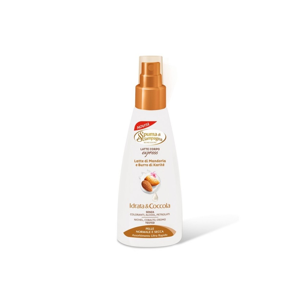 Spuma Di Sciampagna Latte Corpo Express Idrata & Coccola Con Latte Di Mandorla E Burro Di Karité 150 ml 